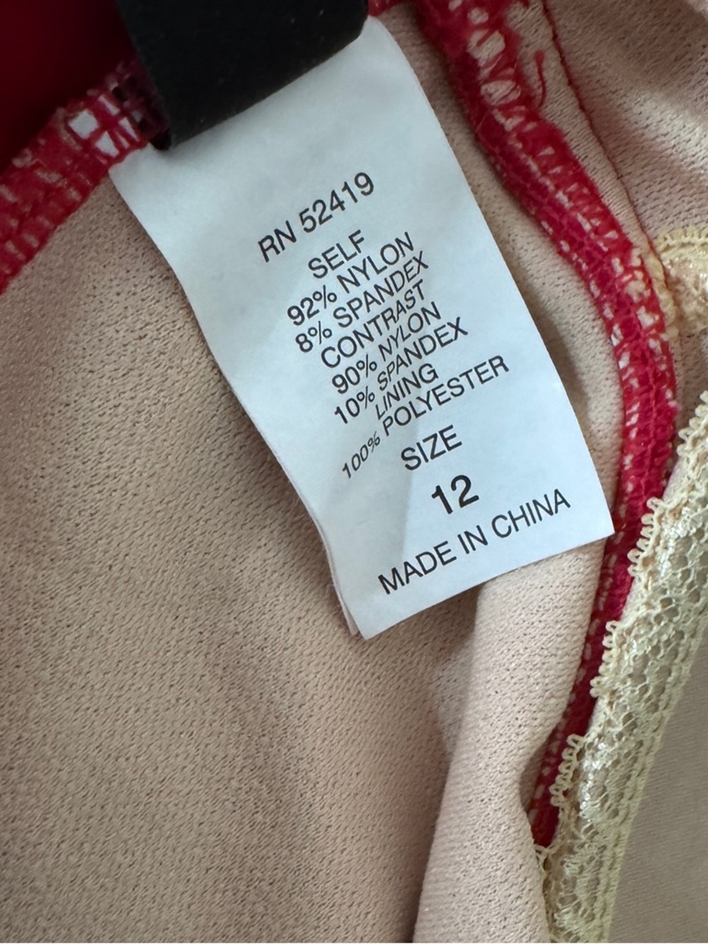 La Blanca Red One Piece Swim Suit Size 12 - Picture 5 of 5